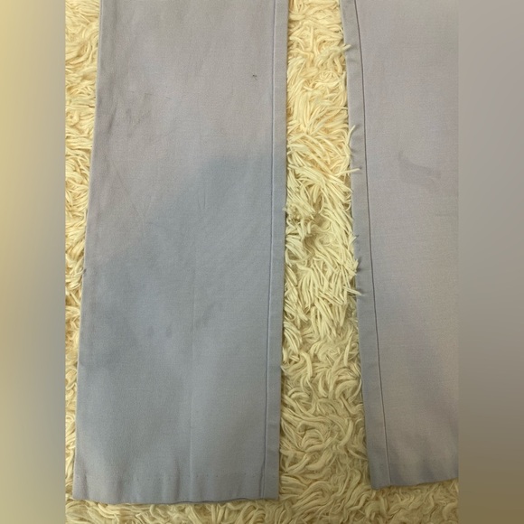 Maria Bianca Nero straight leg high rise back zip acetate baby blue SZ S elastic - Picture 2 of 8